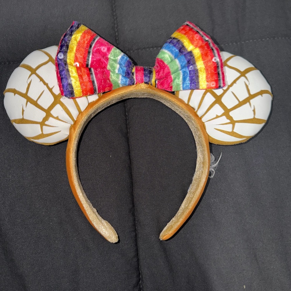 Disney Rainbow and Gold Minnie Mouse Ears Headband